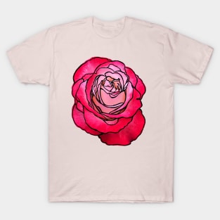 Cottage Core, Rose Flower Outline T-Shirt